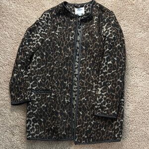 Old Navy Animal Print Jacket with Black Trim